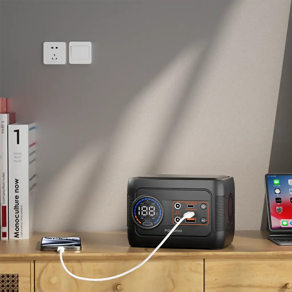 محطة طاقة محمولة بورودو فورس بيس 150W 76.96Wh - أسود/رمادي | Porodo ForceBase 150W Portable Power Station 76.96Wh - Black/Gray