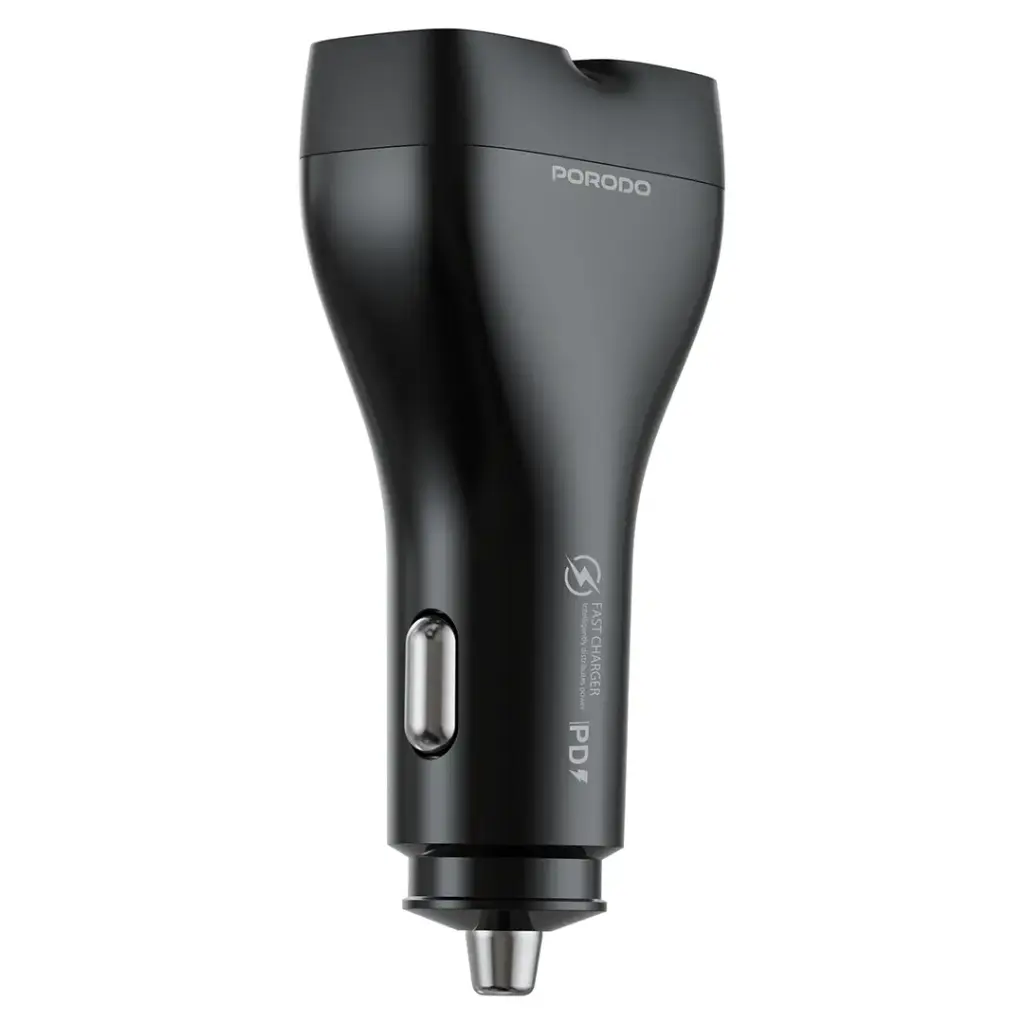 Porodo Dualpower 102W Car Charger - Black | شاحن سيارة بورودو ديوال باور 102 واط - أسود