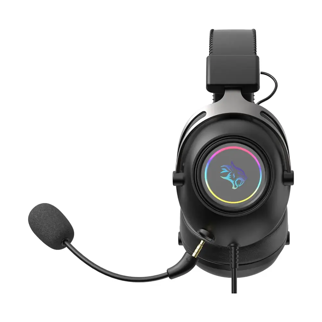 Porodo Gaming Infinity Mirror RGB Headset with Detachable Omnidirectional Mic – Black | سماعة ألعاب Porodo Gaming Infinity Mirror RGB مع ميكروفون Omnidirectional قابل للفصل – أسود