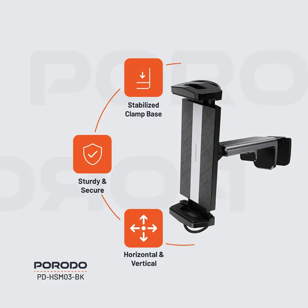 Porodo Standê iPad/Tabletê ya Gerdûnî ya Verastbar a 7" heta 14.6" - Reş