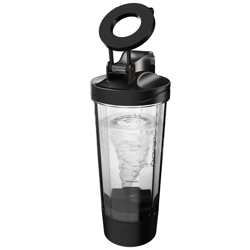 Porodo Lifestyle Grip & Mix Protein Shaker Bottle - Black | زجاجة هزاز بروتين بورودو لايفستايل مع قبضة وخلط - أسود