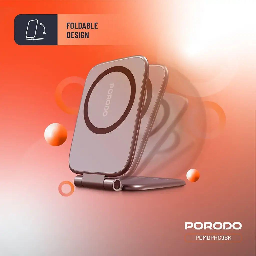 حامل هاتف مغناطيسي Porodo Magnifold متعدد الاستخدام - Ultra-Slim Phone Holder