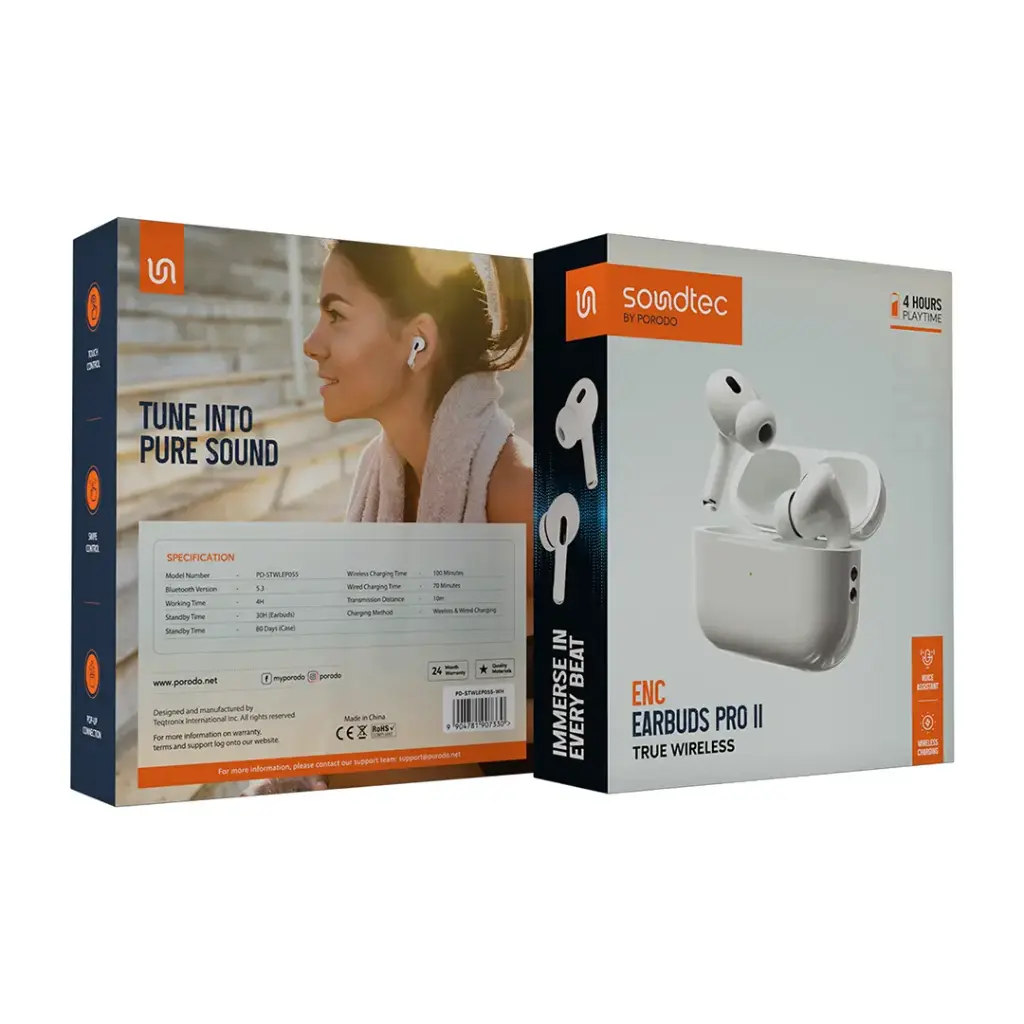 Guhguhkên Bêtêl ên Porodo Soundtec ENC AirPods Pro 2 - Spî