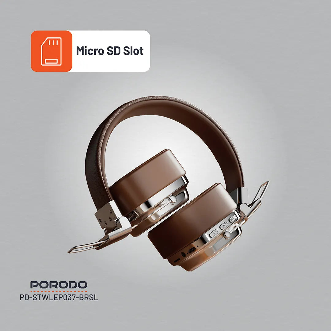 سماعة بورودو ساوندتيك اللاسلكية بتصميم كلاسيكي | Porodo Soundtec Vintage Headphone