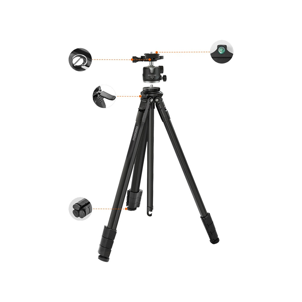 حامل كاميرا قابل للطي Porodo من الألمنيوم - Flexible Foldable Tripod Stand
