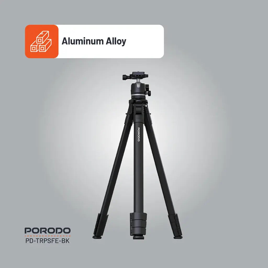 حامل كاميرا قابل للطي Porodo من الألمنيوم - Flexible Foldable Tripod Stand