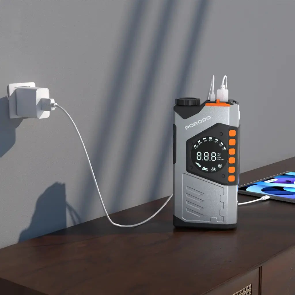 Porodo VoltBoost 10000mAh Multi-Function Tool – Grey | أداة متعددة الاستخدامات بورودو فولت بوست بقدرة 10000mAh – رمادي