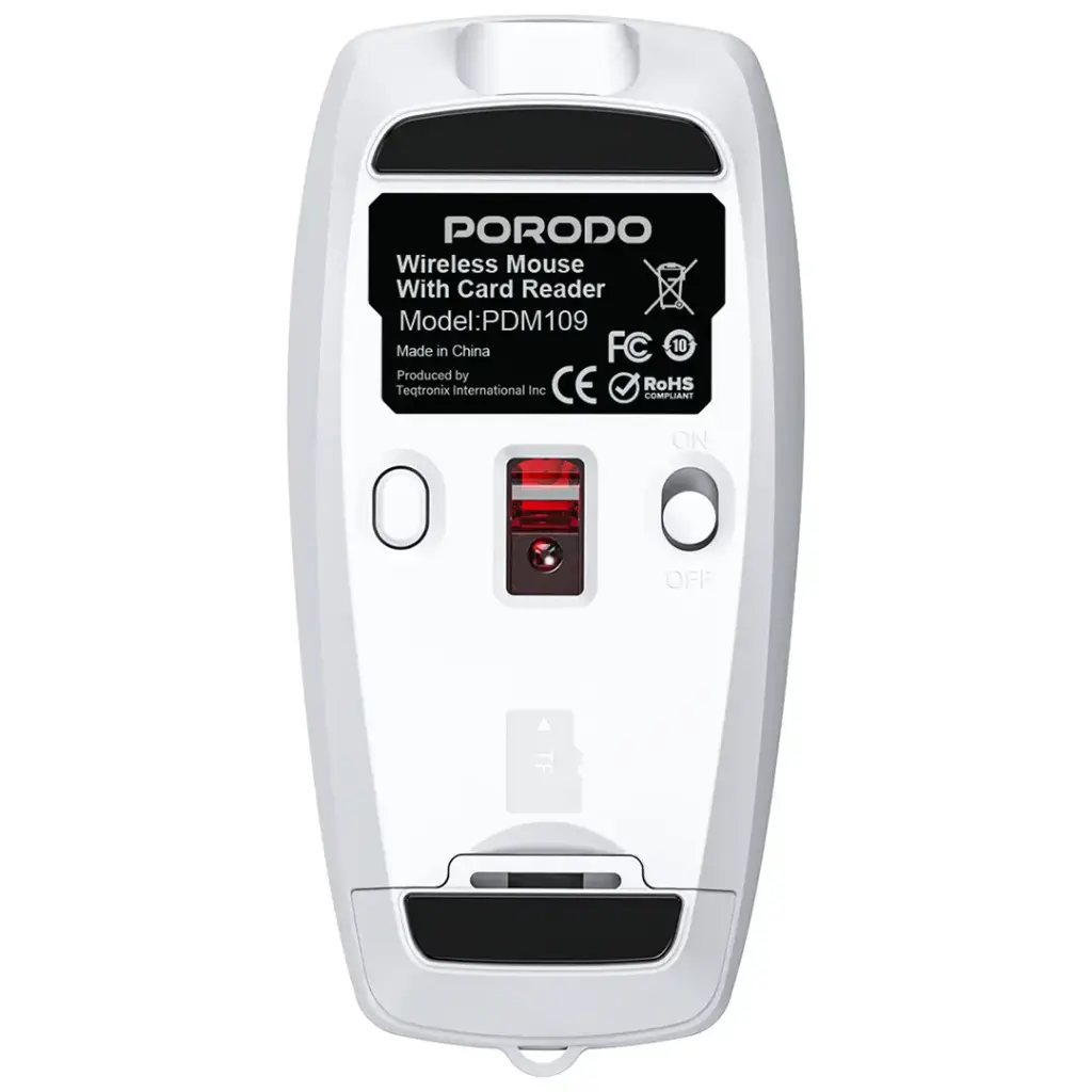 Porodo 1600DPI Wireless Mouse with Card Reader | ماوس بورودو لاسلكي 1600DPI مع قارئ بطاقات