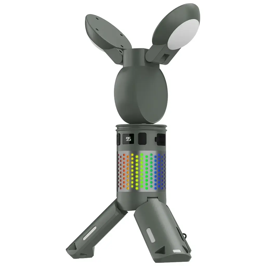 فانوس تخييم LED بورودو لايفستايل قابل للطي مع حامل ثلاثي وإضاءة RGB - أخضر | Porodo Lifestyle Foldable Lantern LED Camping Light with Tripod Base & RGB - Green