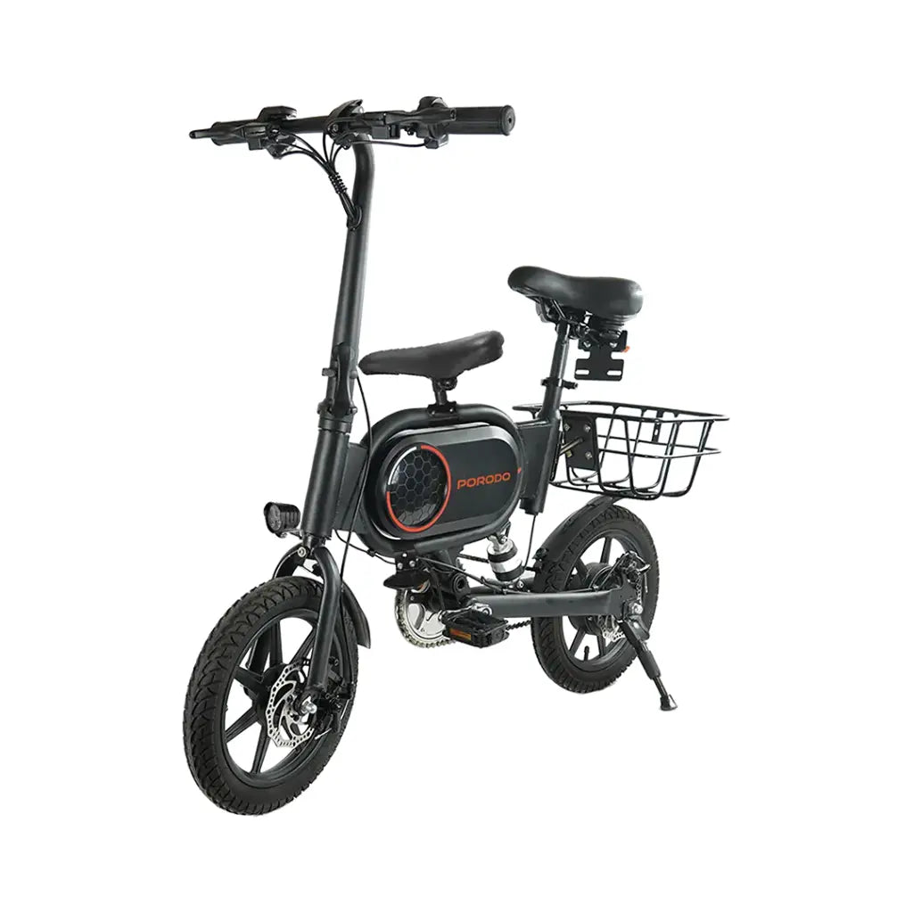 دراجة كهربائية قابلة للطي بورودو لايفستايل - أسود | Porodo Lifestyle Folding Urban Electric Bike - Black