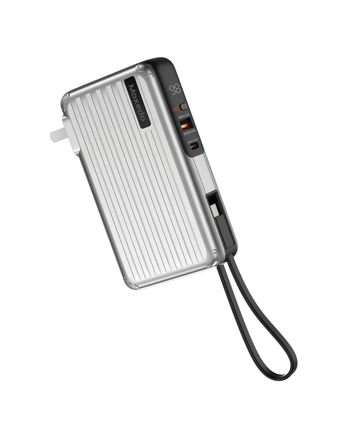 Moxedo Porta-Go 10,000mAh power bank with built-in AC plug
