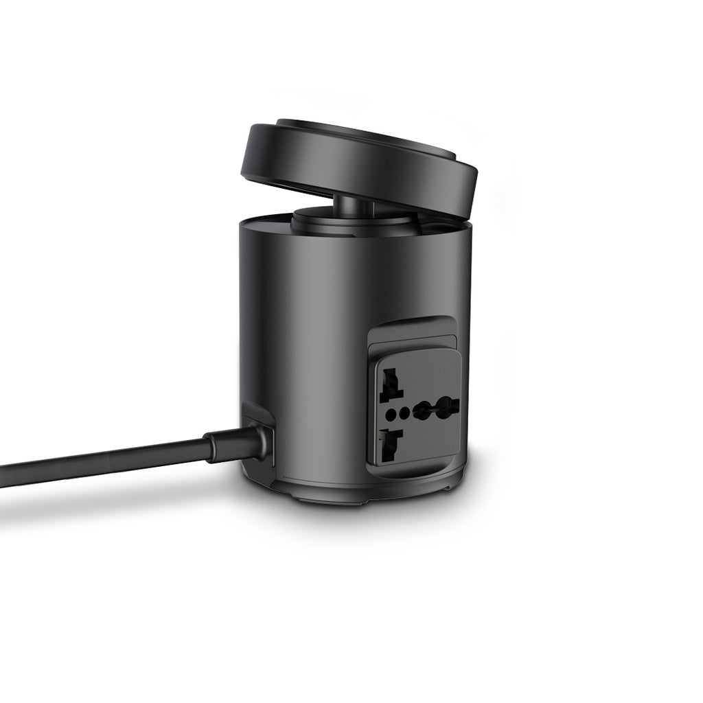 محطة شحن باورولوجي ماج سيف بقوة 65 واط وشحن لاسلكي - اسود | Powerology MagSafe Power Hub PD 65W – Black
