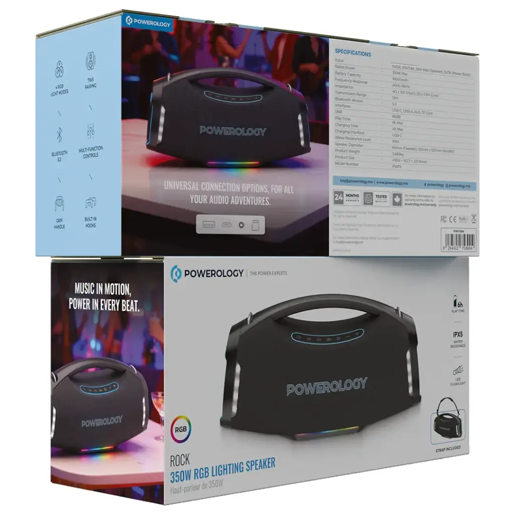 Powerology Rock 350W RGB Speaker