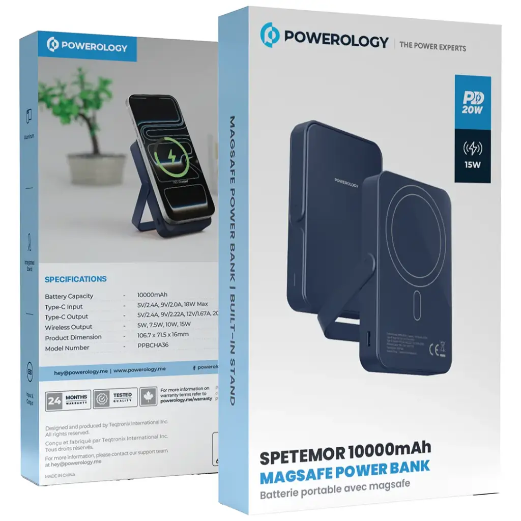 Powerology Spetemor 10000mAh MagSafe Glass Surface