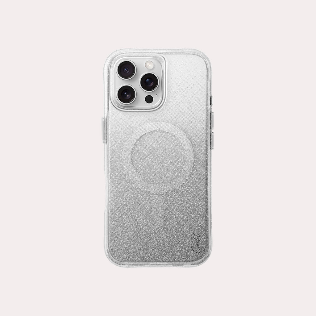 UNIQ Coehl Lumino glitter case for iPhone 16 Pro Max Sparkling Silver