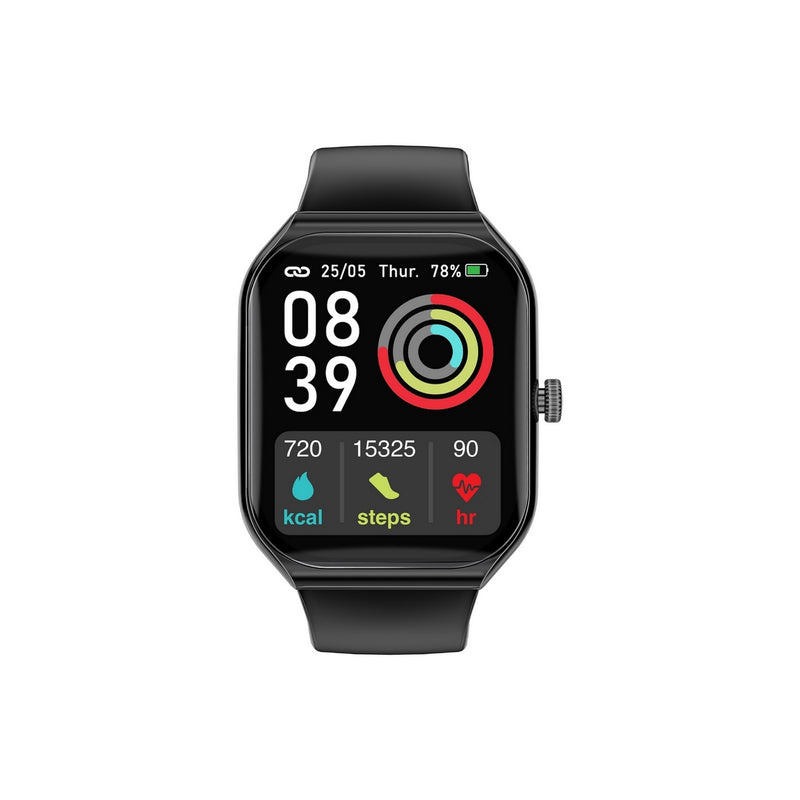 Promate ProWatch-AM19 AMOLED Smartwatch 1.96 inch IP68 Black-Front