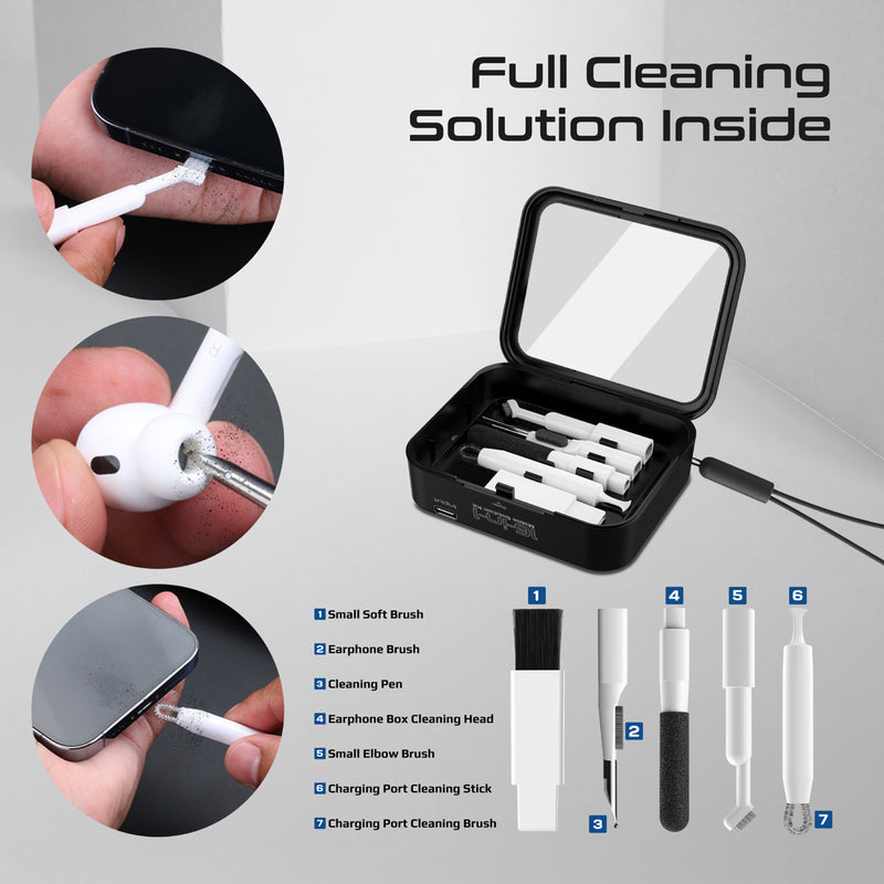 Promate AuraKit phone stand and cleaning brushes detail
