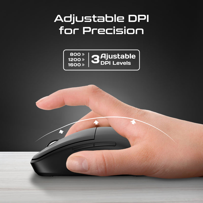 Promate Flixi Black mouse USB-A and USB-C receiver detail