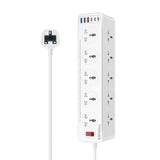 مشترك كهربائي بعشرة مقابس وستة منافذ USB وكيبل 5 أمتار | Promate PowerMatrix2-5M 10AC Socket Space Efficient Power Strip with Multiple Fast Charging USB Ports