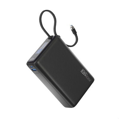 Promate Titan-35W Power Bank 20000mAh 35W TFT Screen Black-Front