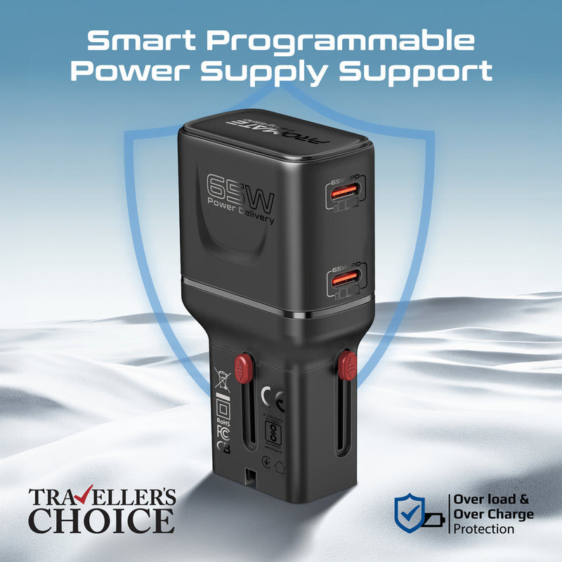 Promate TriPlug-65PD يشحن لابتوب وهاتف بنفس الوقت