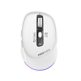 ماوس لاسلكي ثلاثي الوضع صامت بشاشة OLED | Promate Blix-3M Triple-Mode Silent Wireless Mouse - أبيض