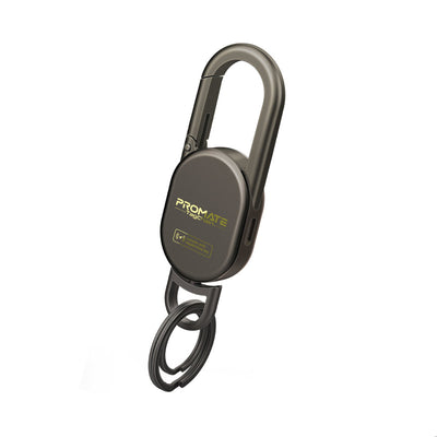 Promate TagChain Titanium smart carabiner keychain with Apple Find My locator - main view