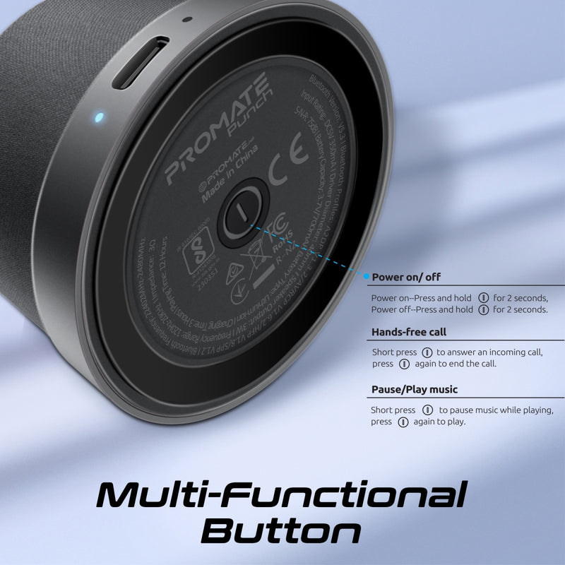 Promate Punch Black TWS pairing two speakers