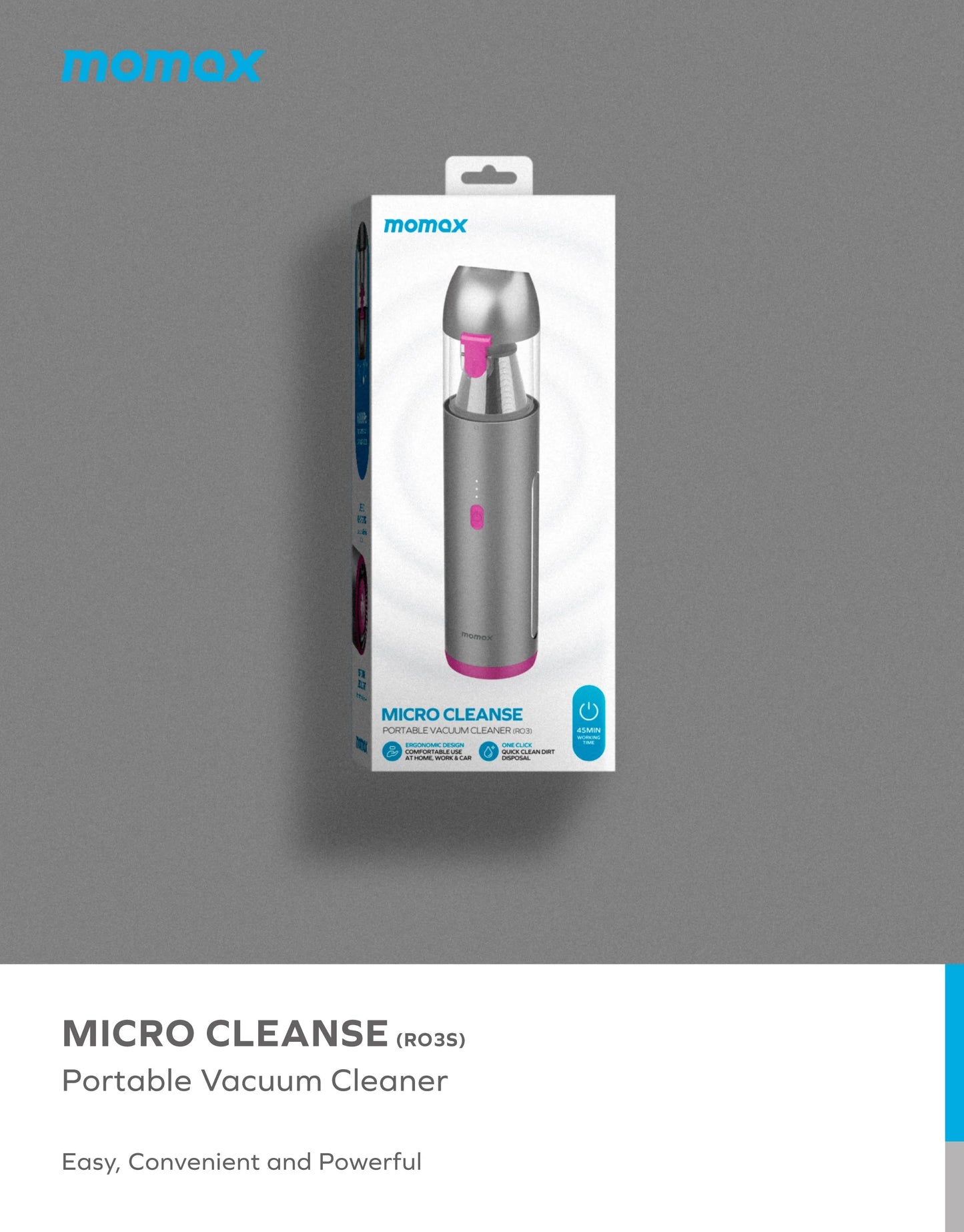 مكنسة موماكس مايكرو كلينس اللاسلكية المحمولة | Momax MICRO CLEANSE Portable Vacuum Cleaner