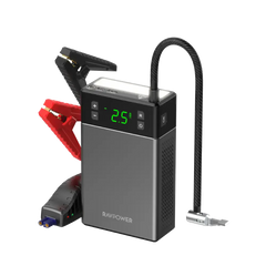 شاحن بطارية سيارة 12000 الف ملي امبير قدرة 800 امبير مع لايت عملاق ومنافذ شحن - RAVPower Jump Starter With Air Compressor 12000mAh
