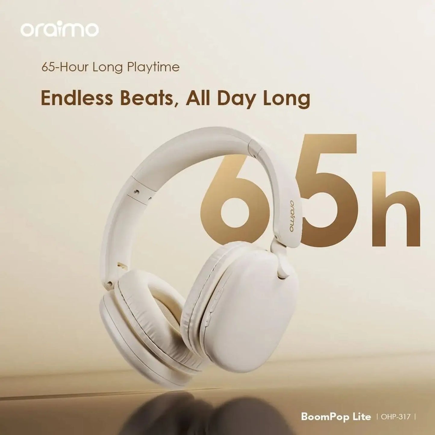 سماعة أورايمو BoomPop Lite اللاسلكية | Oraimo BoomPop Lite ENC Over-Ear Wireless Headphones