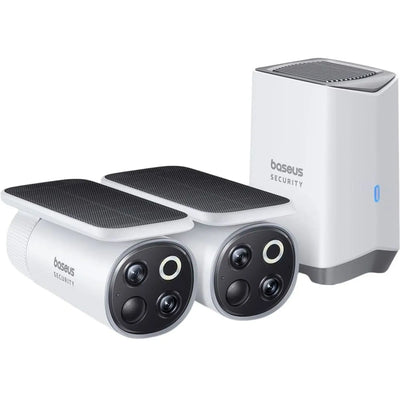 Baseus Security S1 Pro Outdoor Dual Camera 3K 2-Cam Kit White UK | نظام كاميرات بيسوس سيكيورتي اس 1 برو خارجية مزدوجة 3K أبيض