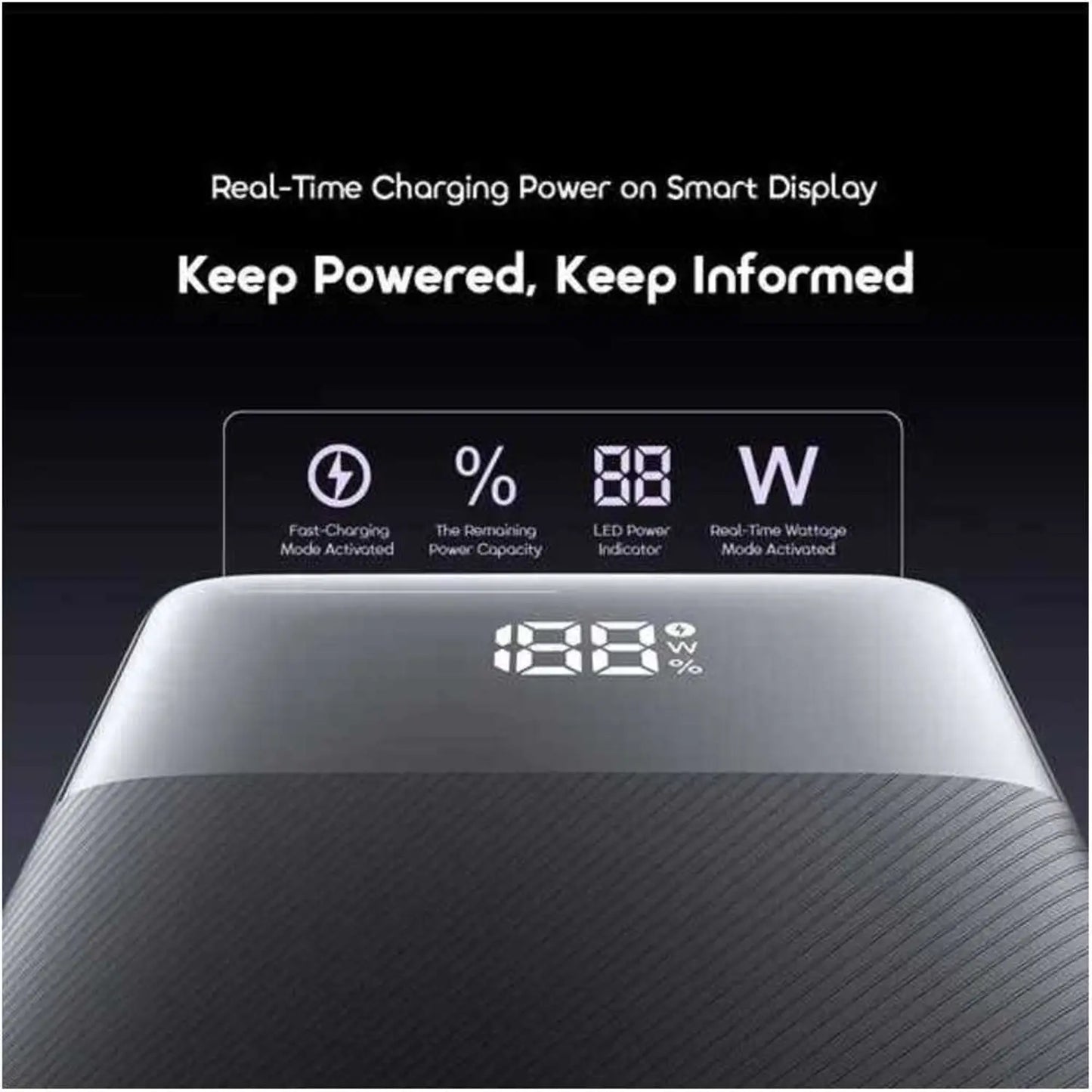 باور بانك اورايمو PowerNova QF1 بسعة 27,000 مللي امبير وبقدرة شحن 22.5 واط - اسود | Oraimo PowerNova OPB-7270Q 22.5W Power Bank 27000mAh – Black