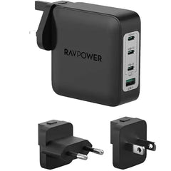 شاحن جداري راف باور PC1088 بقدرة 200 واط مع 4 منافذ - اسود | Ravpower Wall Charger Black PC1088 200W 4-Port