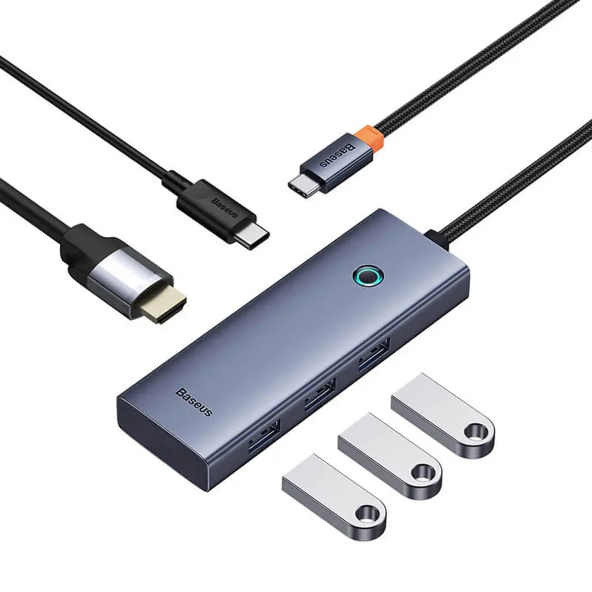 Baseus UltraJoy 5-Port HUB Space Grey - هاب بيسوس الترا جوي 5 منافذ رمادي