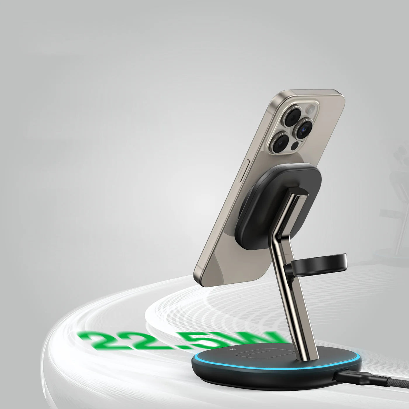 قاعدة الشحن اميزنك ثنك ثاندر برو 3 في 1 مع ستاند وبقدرة شحن 22.5 واط | AMAZINGTHING Thunder Pro Mag 3-in-1 Charging Station With Stand – 22.5W