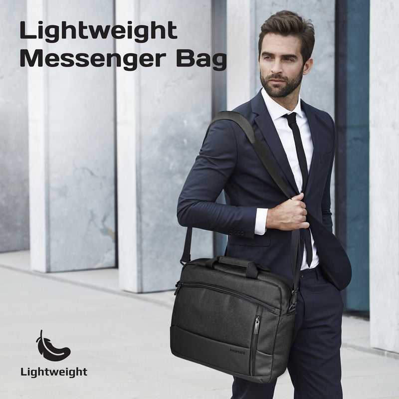 Promate Satchel-MB Laptop Messenger Bag 15.6 inch Black-Compartments