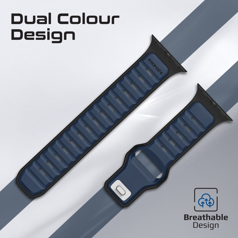 Promate SiliBand-DC إبزيم ستانلس ستيل مقاوم للصدأ - أزرق
