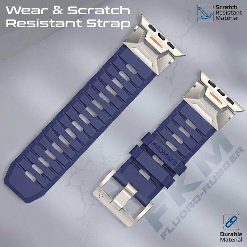 Promate SilicaBand-Pro متوافق مع كل مقاسات ساعة آبل - كحلي