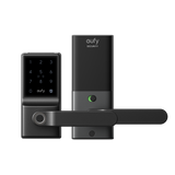 قفل باب ذكي انكر يوفي C33 بمقبض وبصمة إصبع وواي فاي مدمج - أسود | Anker Eufy Smart Lock C33 Fingerprint Wi-Fi Lever Door Lock - Black