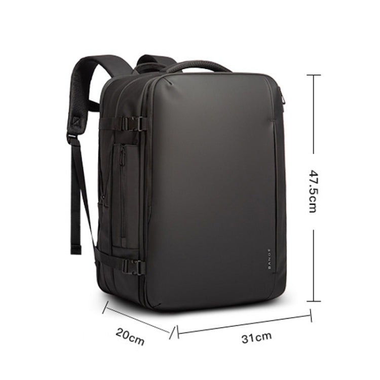 حقيبة بانجي 1909-8 مقاومة للماء مع قفل TSA وتصميم ضد السرقة - اسود | BANGE 1909-8 Backpack, Polyester Fabric, Anti-Theft with TSA Lock and Air Compression – Black
