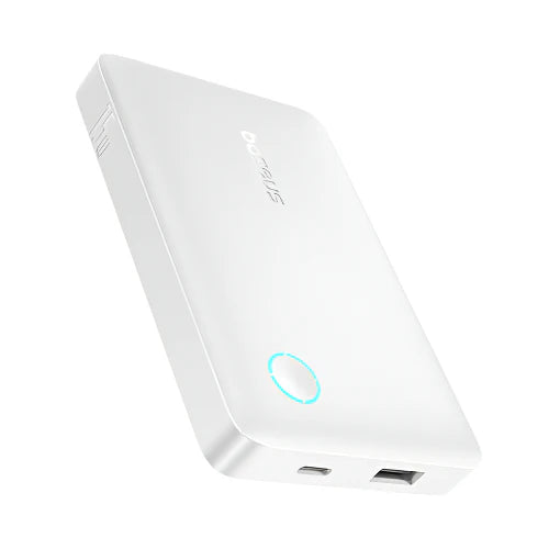 Baseus EnerFill FP11 Power Bank 10000mAh 15W White (With Cable C→C 30cm 20V/3A) | باور بانك بيسوس إنرفيل 10000 مللي أمبير 15 واط أبيض