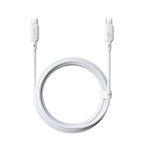 Baseus Silky Cable USB→C 100W 2m White | كابل بيسوس سيلكي USB-C 100 واط 2 متر أبيض