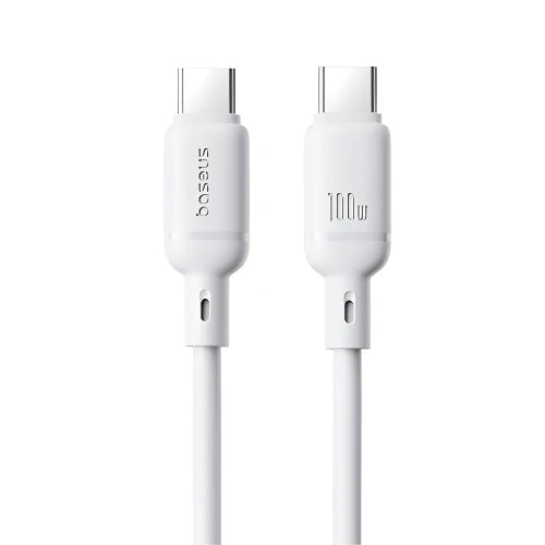 Baseus Silky Cable Type-C to Type-C 100W 1m White | كابل بيسوس سيلكي تايب سي 100 واط 1 متر أبيض
