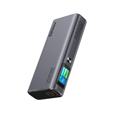Promate Titan-130 Power Bank 20000mAh 130W TFT LCD Black-Front