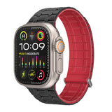 سوار ساعة آبل مغناطيسي بسيليكون وحلقة معدنية | Promate Track Premium Magnetic Silicone with Metal Loop Watch Strap - Black