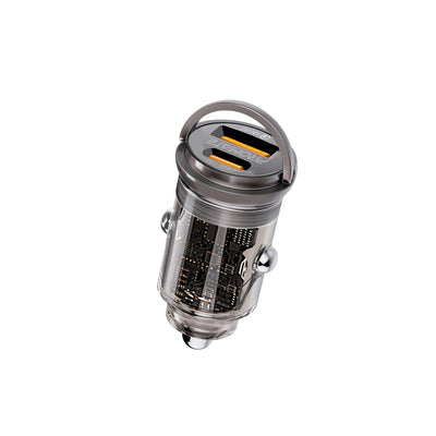 Promate TransDrive-65W شاحن سيارة شفاف مصغر 65 واط - صورة أمامية