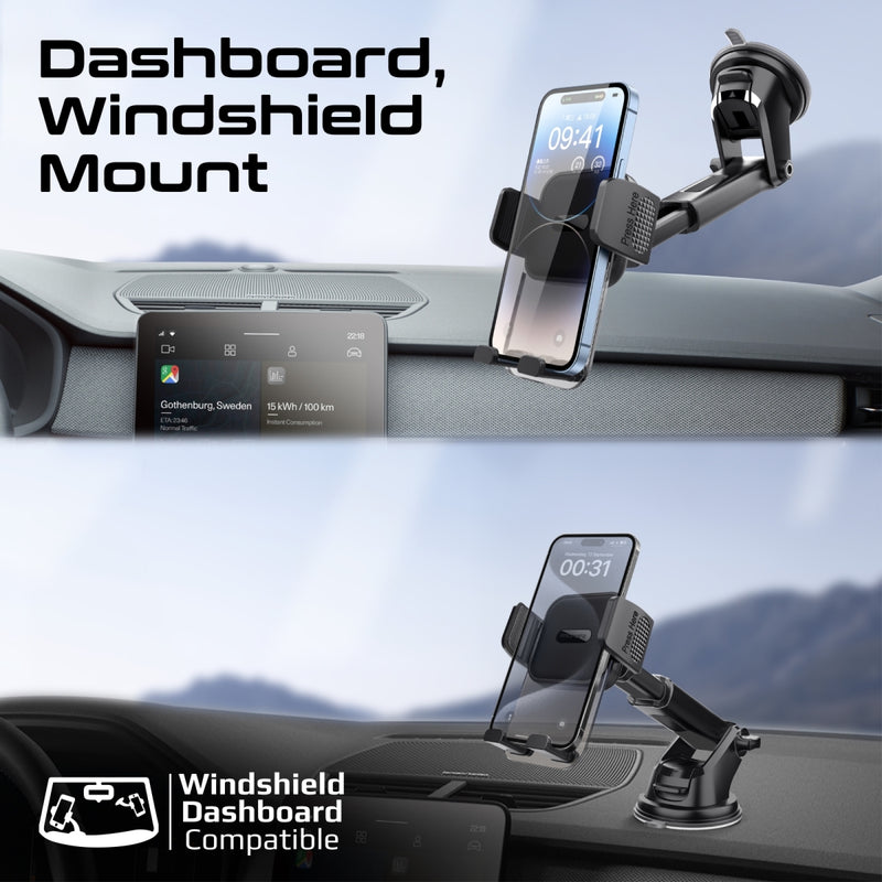 Promate TransHold dashboard mount with phone attached