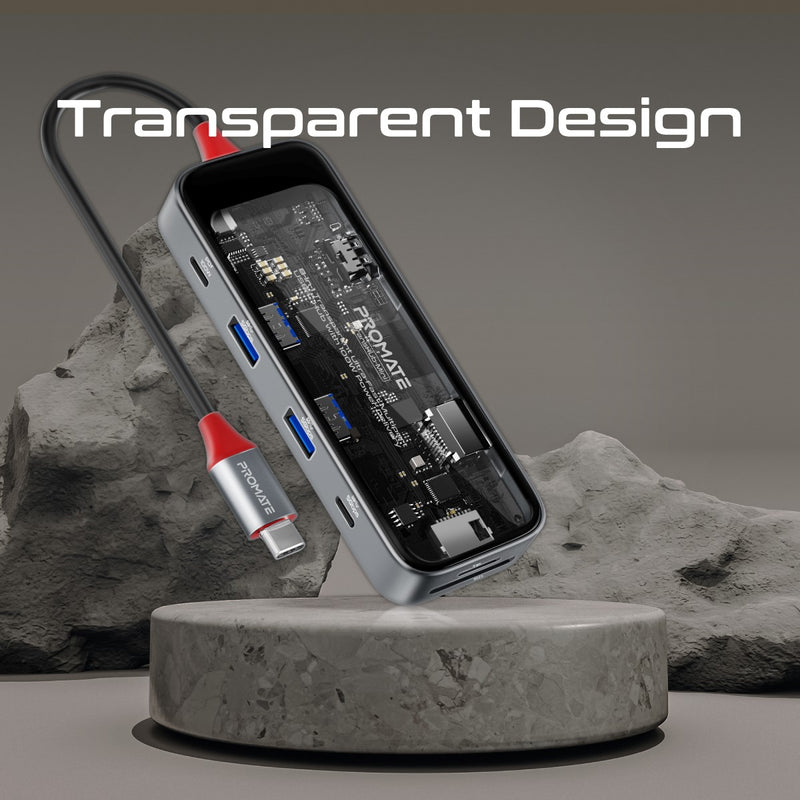 Promate TransHub-Mini tempered glass design detail