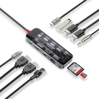 Promate TransHub-Pro 11-in-1 transparent USB-C hub - main view